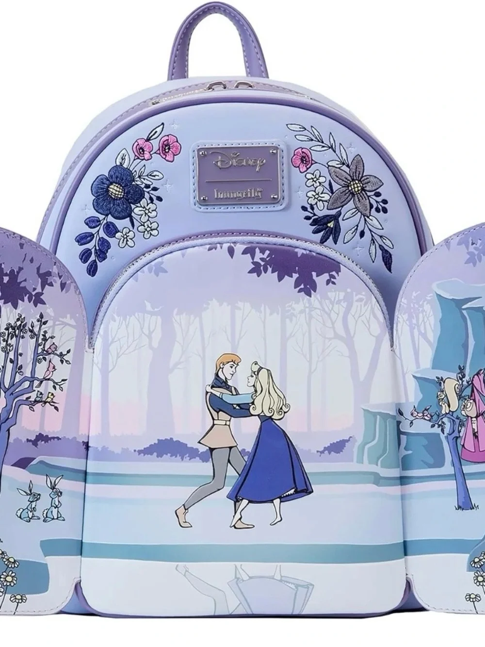 Disney Princess Lavender and Purple  Backpack with Floral Art